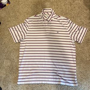 striped collared golf shirt